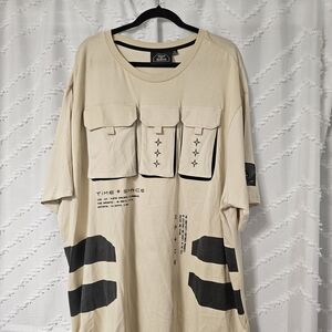 Men's Beige Graphic T-Shirt